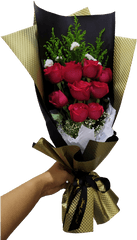 Glam Red Roses Bouquet - Garden Roses Png