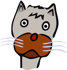 Cat Grey Sad - Clip Art Png