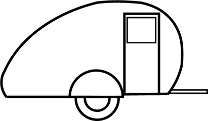 Camper Black White - Free Vector Graphic On Pixabay Camp Trailer Clipart Black And White Png