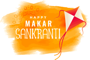 Makar Sankranti Orange Yellow Text For Happy Colors - Free PNG