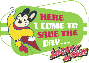 Mighty Mouse Here I Come Youth T Shirt - Cartoon Png