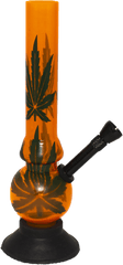 Weed Leaf Tummy Acrylic Bong 6u0027 - Flame Png