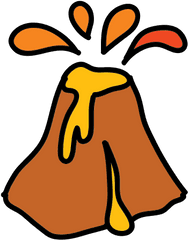 Volcano Icon In Doodle Style - Volcano Lava Transparent Clipart Png