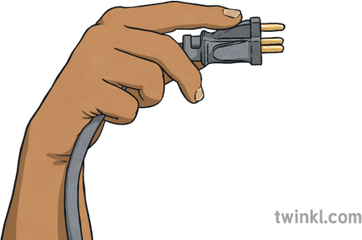 Hand Holding Plug Cable Electricity Ks2 Illustration - Twinkl Revolver Png