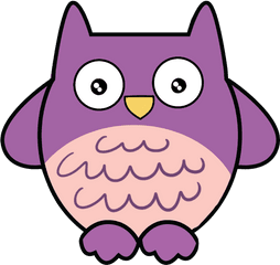 Cartoon Cute Animals Clipart - Dibujo Violeta Y Verde Png