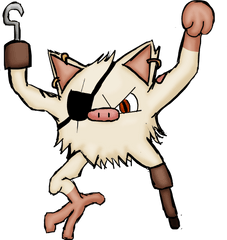 Download Hd Mankey Pokemon Kanto Pirate - Cartoon Png