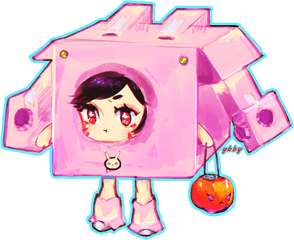 Dva And Cardboard Box Gundam Overwatch Drawn By Ybby - Girly Png