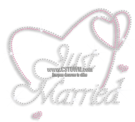 Cute Just Married With Heart Iron - Heart Png