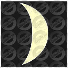 Waning Crescent Moon Stencil For - Moon Png