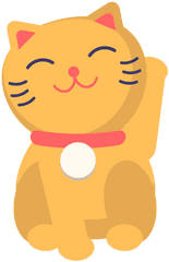 Color Maneki Neko Cat - Maneki Neko Vector Png