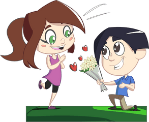 Love Story Couple - Free Image On Pixabay Flowers Cartoon Boy Girl Png