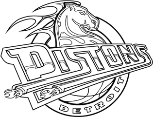 Learn How To Draw Detroit Pistons - Line Art Png