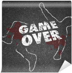 Game Over Body Chalk Outline Dead - Mat Png