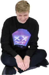 Pyro Happy Icon Youtuber Sticker - Sitting Png