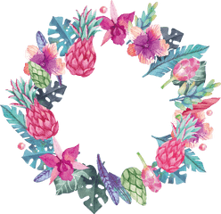 Round Flower Wreath Png Images All - Floral Desenho Colorido