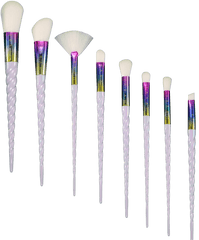 Rainbow White Unicorn Brush Set - Makeup Brush Png