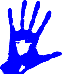 Blue Left Hand - Left Hand Png Transparent