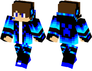 Diamond Legend - Minecraft Blue Creeper Skin Png