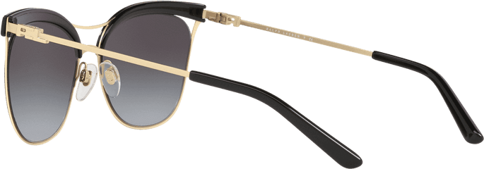 Download Metal Cateye Sunglasses In Black Sanded Light Gold - Unisex Png