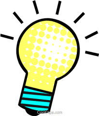 Bright Idea Light Bulb Royalty Free Vector Clip Art - LÃ¢mpada De Ideia Png