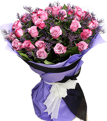 Dual Shade Purple Roses Bouquet - Parpule Roses Png