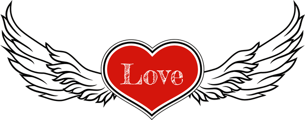 Heart Design Clipart - Heart With Wings Png