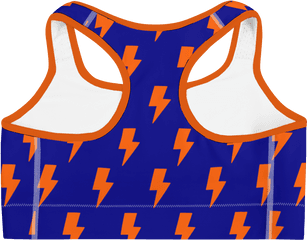 Orange Blue Lightning Bolts Sports - Sports Bra Png