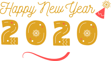 New Year Text Font Logo For Happy 2020 Greeting Cards - Free PNG