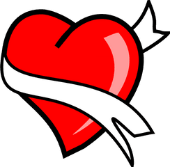 Heart With Ribbon Drawing - Love Logo Images Hd Png