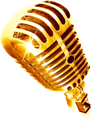 Golden Microphone - Transparent Background Gold Mic Png