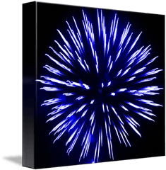 Royal Blue Fire Art Flower Burst By Sr Smith - Fireworks Png