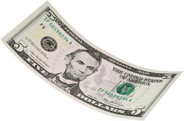 Falling - 5 Dollar Bill Png