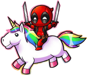 Deadpool - Sticker By Unicornbeschtebienestrich Deadpool Unicorn Coloring Pages Png