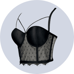 Black Lace Bustier Top - Lingerie Top Png