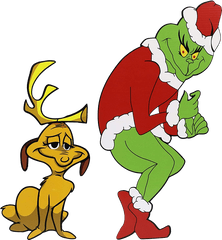 Sneaky Grinch And Max As A Reindeer - Grinch Stealing Christmas Lights Png