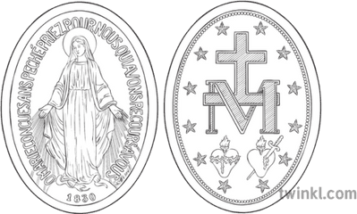 Mary Catholicism Communion Confession - Miraculous Medal Drawing Png