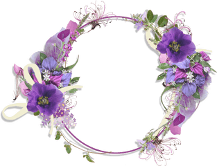 Flower Frame Vector - Purple Flower Circle Border Png