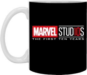 First Ten Years White Logo Graphic - Marvel Studios Png