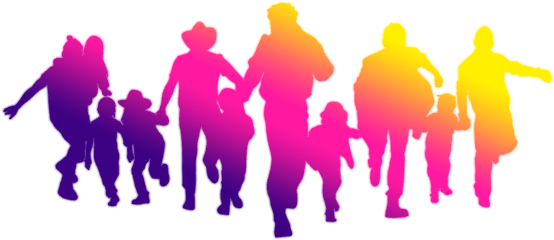 Download Icon - Family Fun Silhouette Decorated Back Running Silhouette Png