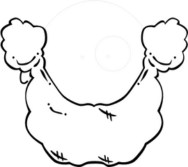 Santa Beard Png Transparent - Cartoon Beard Clipart Black And White