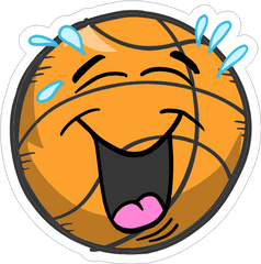 Laughing Emoji Basketball Sticker - Clip Art Png