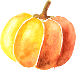 Watercolor Pumpkin Png Download - Transparent Background Watercolor Pumpkin Png