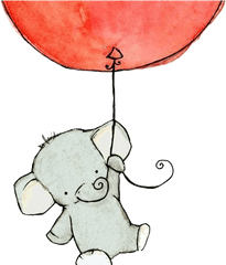 Drawing Art Animals Cute Painting Elephant Animal Elephants - Animals With Balloons Drawing Png