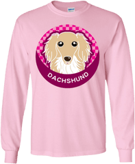 Dachshund Round Dog Logo 3 Png Pink