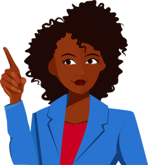 Women - Hand Afro Illustration Full Size Png Download Woman Pionting Cartoon Transparent