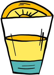 Glass Juice Orange Slice Color Colour Sketch - Transparent Clip Art Png