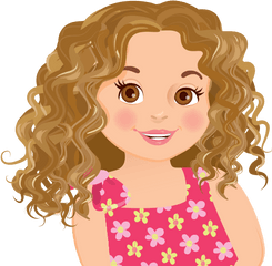 Hair Clipart Curly - Curly Hair Girl Clipart Png