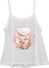 Rose Gold Foil Print Tank - Gold Full Size Png Active Tank