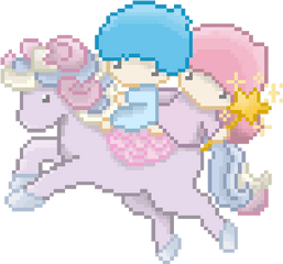 First Gentle Snow Pixel Art Cute Pastel Wallpaper - Little Twin Stars Pixel Png