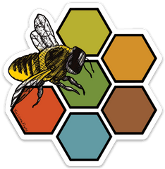 Large Honey Bee And Honeycomb Decal Sticker - Geometric Areas Of Psychological Assessment Png